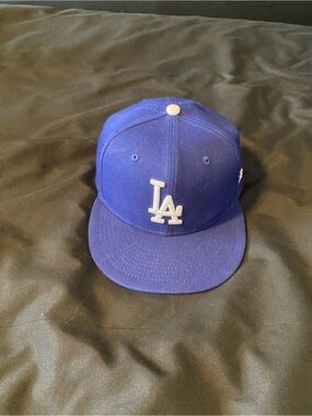 New Era Kids LA Snapback Hat in Royal Blue and White